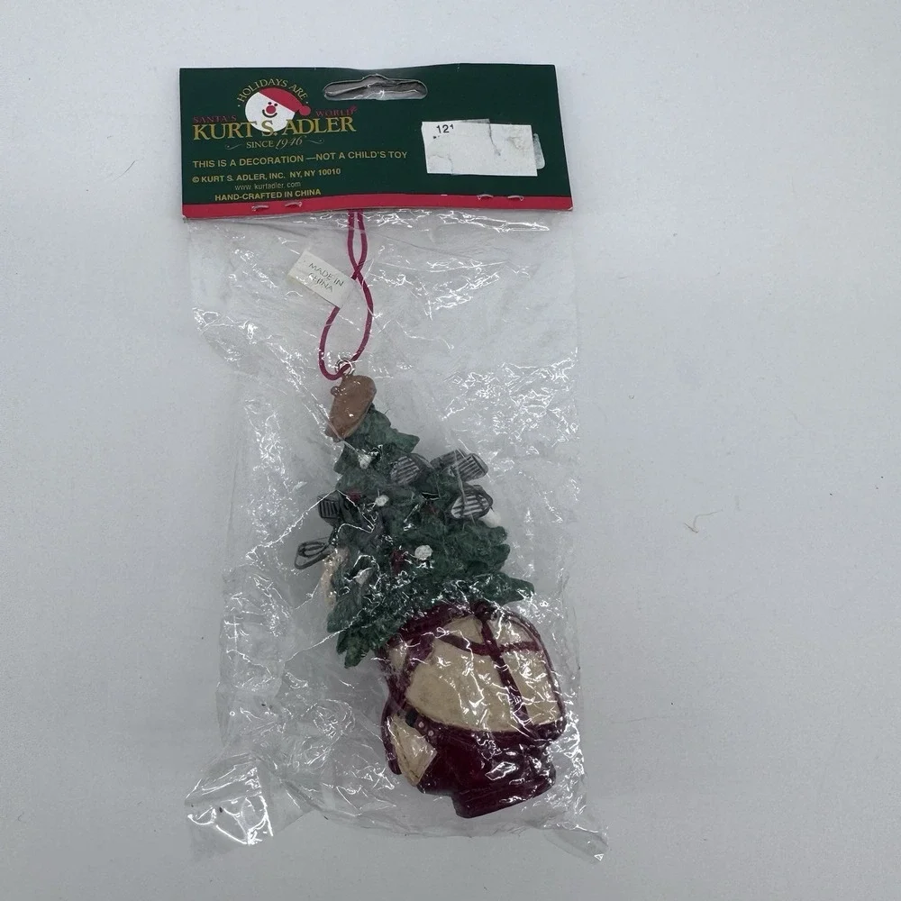 Kurt S. Adler Golf Balls Bag Clubs Hanging Christmas Tree Ornament Tree NIP